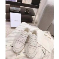 Dior Unisex CD Dior One Sneaker White Nude Dior Oblique Perforated Calfskin (9)