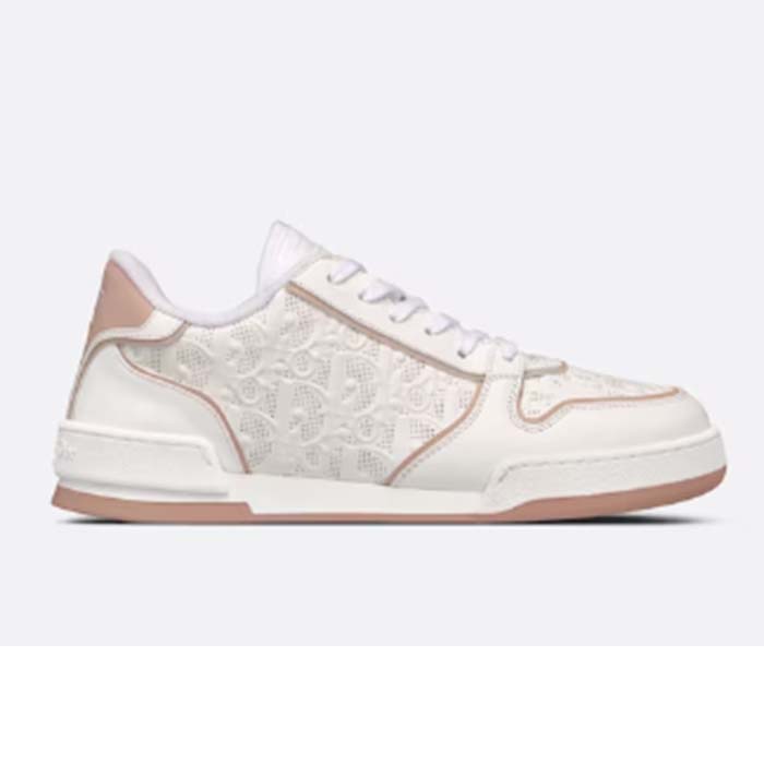 Dior Unisex CD Dior One Sneaker White Nude Dior Oblique Perforated Calfskin