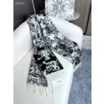Dior Unisex CD Toile De Jouy Sauvage Scarf Navy Blue Cashmere and Wool - Imagen 3