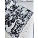 Dior Unisex CD Toile De Jouy Sauvage Scarf Navy Blue Cashmere and Wool - Imagen 7