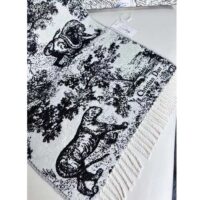 Dior Unisex CD Toile De Jouy Sauvage Scarf Navy Blue Cashmere and Wool (11)