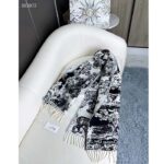 Dior Unisex CD Toile De Jouy Sauvage Scarf Navy Blue Cashmere and Wool - Imagen 4