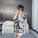 Dior Unisex CD Toile De Jouy Sauvage Scarf Navy Blue Cashmere and Wool - Imagen 9