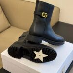 Dior Women CD 30 Montaigne Ankle Boot Black Calfskin Leather - Imagen 3