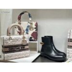 Dior Women CD 30 Montaigne Ankle Boot Black Calfskin Leather - Imagen 9