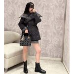 Dior Women CD 30 Montaigne Ankle Boot Black Calfskin Leather - Imagen 12