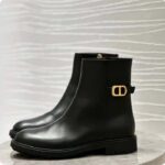 Dior Women CD 30 Montaigne Ankle Boot Black Calfskin Leather - Imagen 7