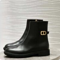 Dior Women CD 30 Montaigne Ankle Boot Black Calfskin Leather (1)