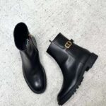 Dior Women CD 30 Montaigne Ankle Boot Black Calfskin Leather - Imagen 5