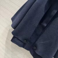 Dior Women CD Cape-Effect Peacoat Navy Blue Double-Sided Virgin Wool Silk Oblique Interior (15)