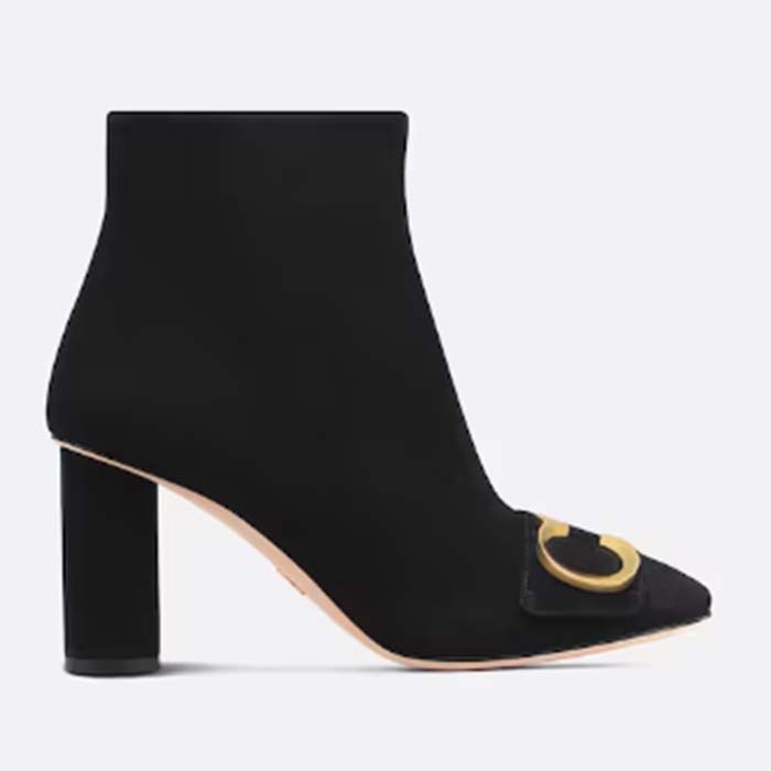Dior Women CD C'est Dior Heeled Ankle Boot Black Suede Calfskin 8 CM Heel
