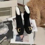 Dior Women CD C'est Dior Heeled Ankle Boot Black Suede Calfskin 8 CM Heel - Image 4