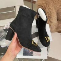 Dior Women CD C’est Dior Heeled Ankle Boot Black Suede Calfskin 8 CM Heel (10)