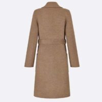 Dior Women CD Coat with Belt Brown Double-Sided Wool Dior Oblique Interior (4)
