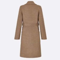 Dior Women CD Coat with Belt Brown Double-Sided Wool Dior Oblique Interior (4)