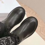 Dior Women CD D-Major Boot Black Calfskin Black White Cannage Tweed - immagine 8