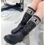 Dior Women CD D-Major Boot Black Calfskin Black White Cannage Tweed - immagine 15