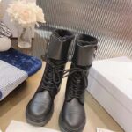 Dior Women CD D-Trap Ankle Boot Black Calfskin Shearling Strap Two Dior Buckles - Imagen 4