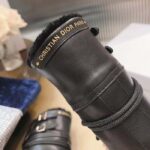 Dior Women CD D-Trap Ankle Boot Black Calfskin Shearling Strap Two Dior Buckles - Imagen 10