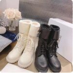 Dior Women CD D-Trap Ankle Boot Black Calfskin Shearling Strap Two Dior Buckles - Imagen 11