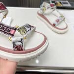 Dior Women CD D-Wave Sandal White Multicolor Florilegio Embroidered Cotton - Imagen 10