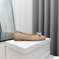 Dior Women CD Dior Ballet Flat Nude Quilted Cannage Calfskin (12)