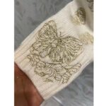 Dior Women CD Embroidered Cardigan Wool Cashmere Knit Gold-Tone White Gradient Butterflies Motif - Image 8