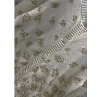 Dior Women CD Embroidered Cardigan Wool Cashmere Knit Gold-Tone White Gradient Butterflies Motif (9)