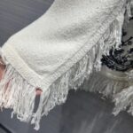 Dior Women CD Embroidered Jacket White Wool Cotton Alpaca Technical Knit Pastel Midnight Blue Butterfly - Image 9