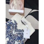 Dior Men CD Embroidered Sweater Ecru Cashmere Knit Pastel Midnight Blue Butterfly Around The World – Image 9