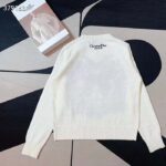 Dior Men CD Embroidered Sweater Ecru Cashmere Knit Pastel Midnight Blue Butterfly Around The World – Image 3
