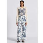 Dior Women CD Embroidered Sweater Ecru Cashmere Knit Pastel Midnight Blue Butterfly Around The World - Image 13