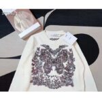Dior Men CD Embroidered Sweater Ecru Cashmere Knit Pastel Pink Butterfly Around The World Motif - Imagen 3