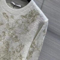 Dior Women CD Embroidered Sweater White Wool Cashmere Knit Gold-Tone Butterflies Motif (3)