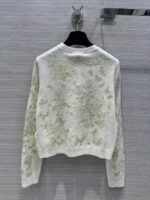 Dior Men CD Embroidered Sweater White Wool Cashmere Knit Gold-Tone Butterflies Motif - Bild 3