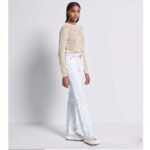 Dior Women CD Embroidered Sweater White Wool Cashmere Knit Gold-Tone Butterflies Motif - Image 12
