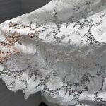 Dior Women CD Flared Mid-Length Skirt Ecru Technical Cotton Lace Allover Butterfly Motif - Image 8