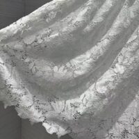 Dior Women CD Flared Mid-Length Skirt Ecru Technical Cotton Lace Allover Butterfly Motif (4)