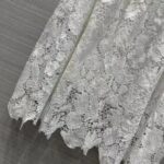 Dior Women CD Flared Mid-Length Skirt Ecru Technical Cotton Lace Allover Butterfly Motif - Image 5