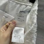 Dior Women CD Flared Mid-Length Skirt Ecru Technical Cotton Lace Allover Butterfly Motif - Image 10