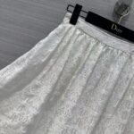 Dior Women CD Flared Mid-Length Skirt Ecru Technical Cotton Lace Star Motif - immagine 7