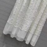 Dior Women CD Flared Mid-Length Skirt Ecru Technical Cotton Lace Star Motif - immagine 6