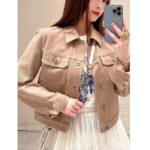 Dior Women CD Jacket Beige Cotton Denim Multicolor Butterfly Around The World Motif - immagine 13