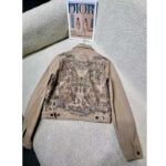Dior Women CD Jacket Beige Cotton Denim Multicolor Butterfly Around The World Motif - immagine 4