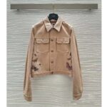 Dior Women CD Jacket Beige Cotton Denim Multicolor Butterfly Around The World Motif - immagine 2