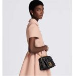 Dior Women CD Medium Dior Caro Bag Black Cannage Tweed - Image 10