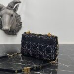 Dior Women CD Medium Dior Caro Bag Black Cannage Tweed - Image 5