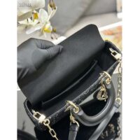 Dior Women CD Medium Lady D-Joy Bag Black Cannage Tweed (1)