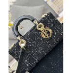 Dior Women CD Medium Lady D-Joy Bag Black Cannage Tweed – Image 4