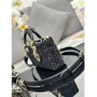 Dior Women CD Medium Lady D-Joy Bag Black Cannage Tweed (1)